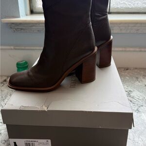 Franco Sarto Dark Brown Heeled Boots